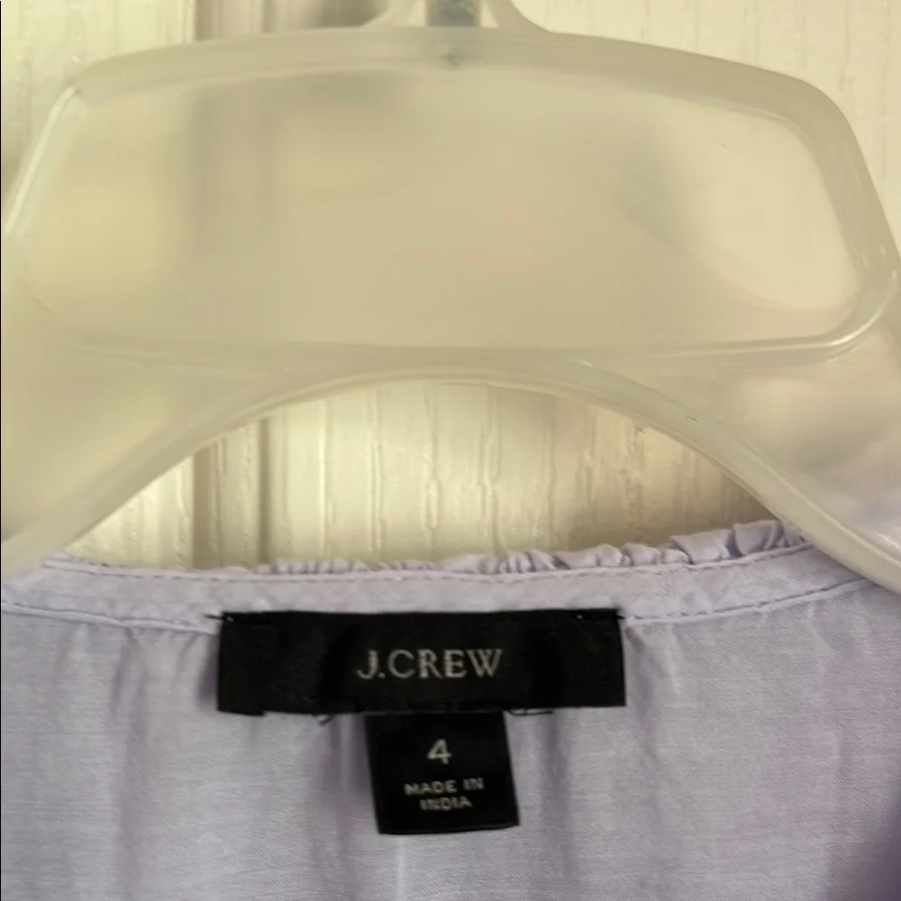 J. Crew Purple Long Sleeve Ruffled Bib Collar Blouse - Picture 5 of 5